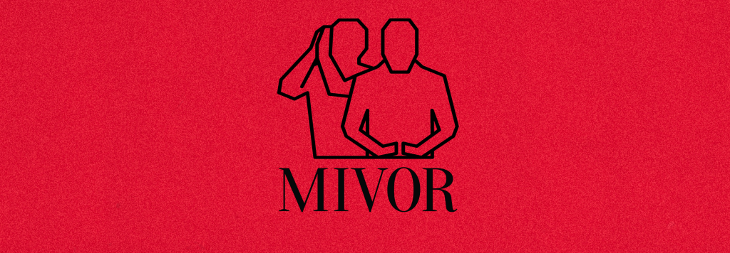 MIVOR logo background red